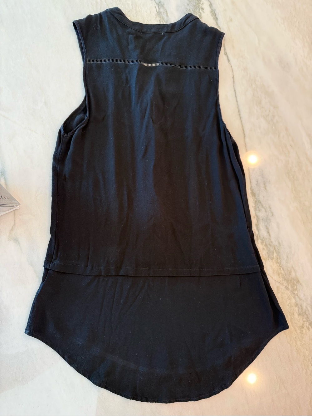 Bishop Young Sleeveless Black Women's Tunic Top - Breathable Layering Tank Sz M